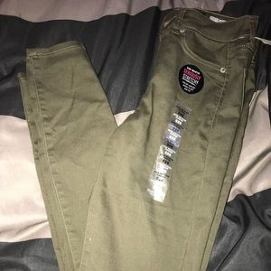 High waisted dark green jegging
